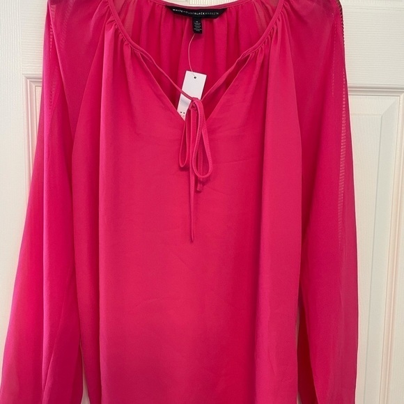 New - vibrant pink tie blouse - Picture 2 of 6